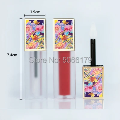 

4ml Plastic Square 3D Design Cosmetic Lipgloss Lipbalm Container,Frosted Transparent 4ML Makeup Tool Lip Glaze Labial glair Tube