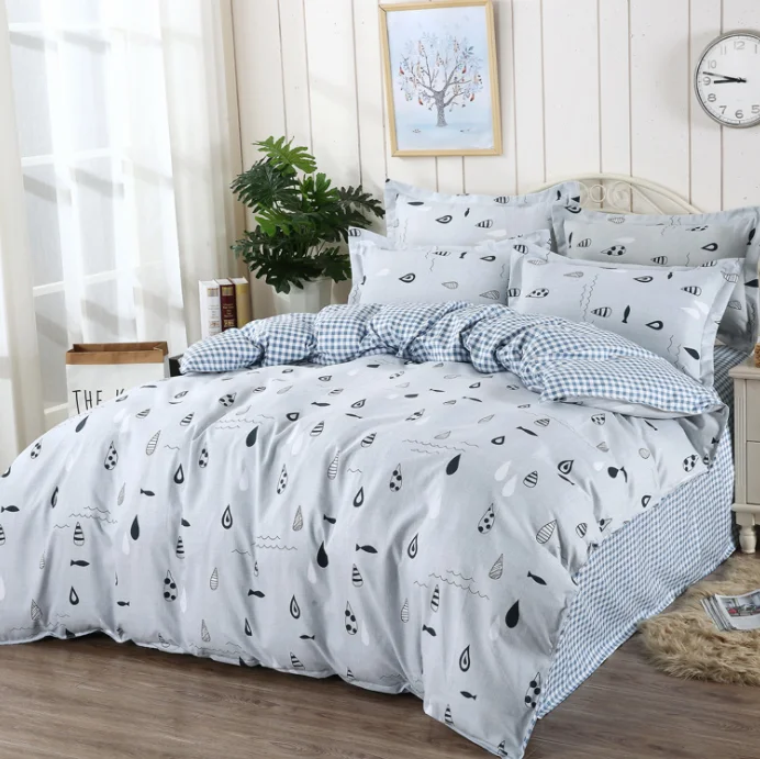 NTMY 09 Ultratex Home Textile Printed Multi Color Multi Sizes Comfortable Thicked Brushed Suede Bedding Sets Duvet Cover Bed Sh