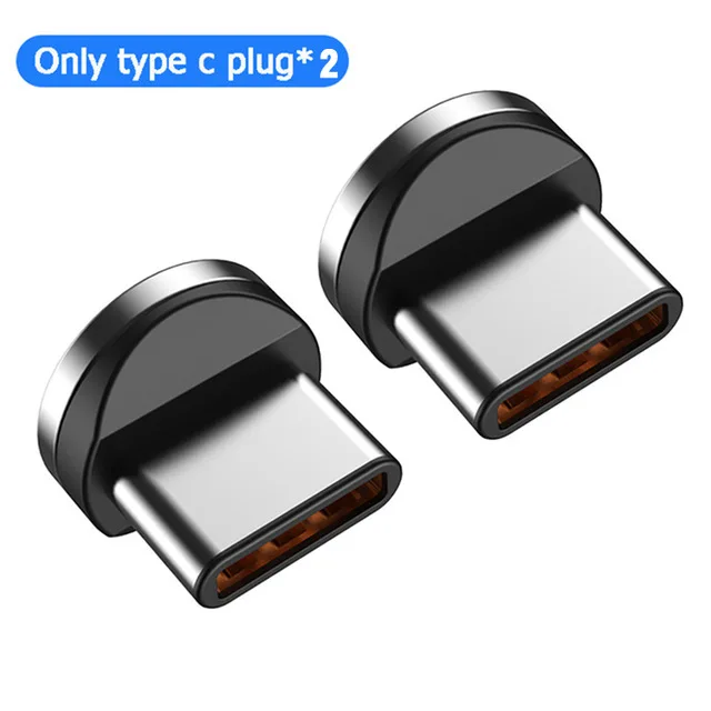 Magnetic Cable plug Type C Micro USB C Plugs Fast Charging Phone Microusb Type-C Magnet Charger Plug For iPhone 11 Redmi k20 pro - Цвет: 2pcsType C plug