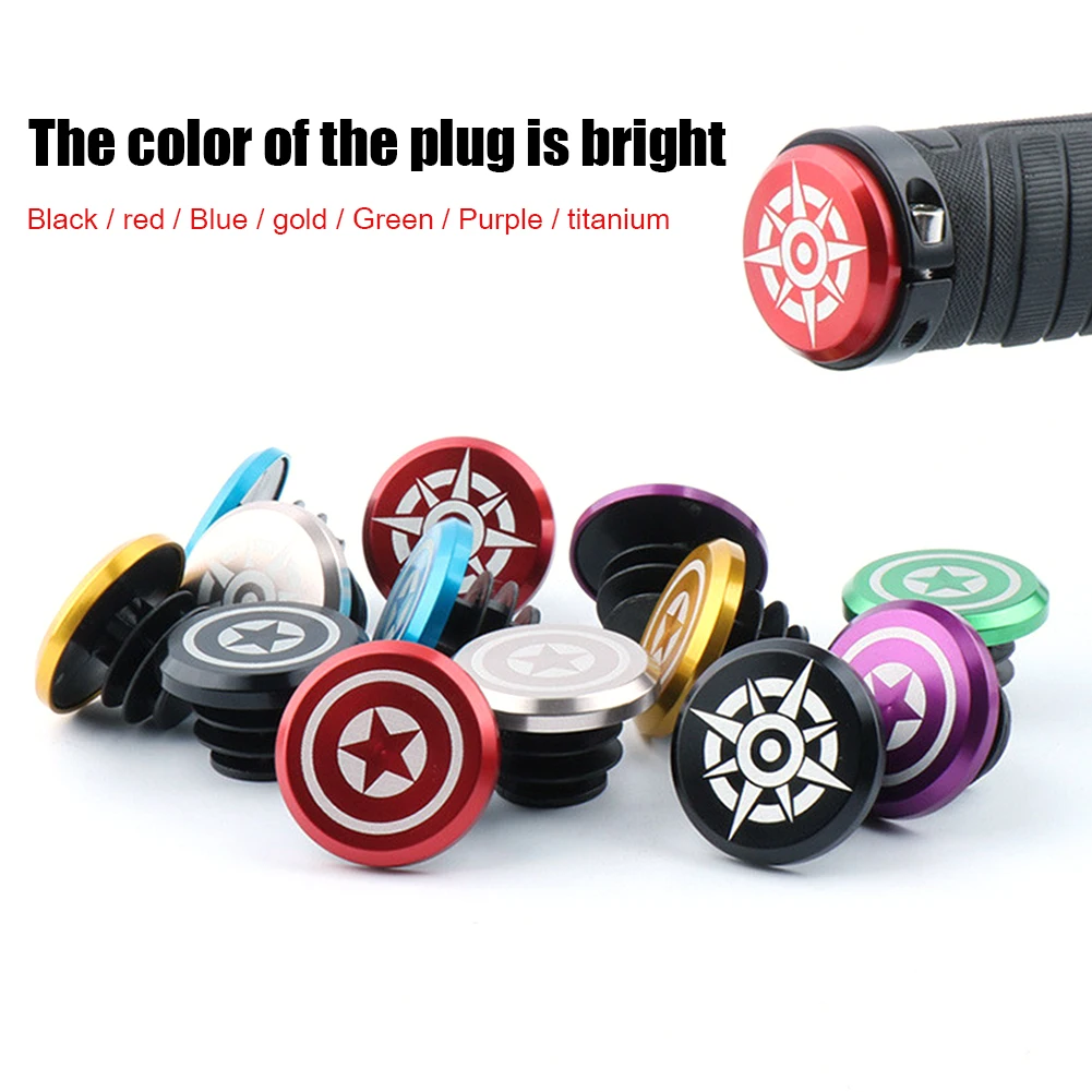 2pcs Bicycle Grip Handlebar End Plugs Caps Aluminum Alloy MTB Mountain Road Bike Handle Grips End Caps for Bike Accessories