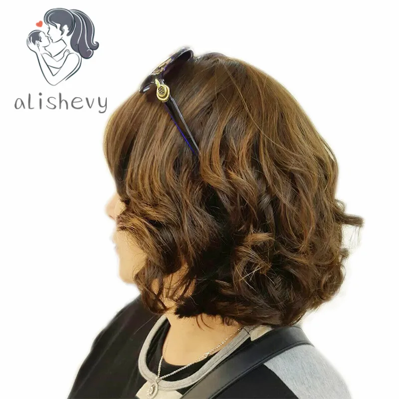 Alishevy европейские девственные волосы парики короткий парик с легкой волной еврейский парик кошерный парик лучшие Sheitels - Цвет: as picture