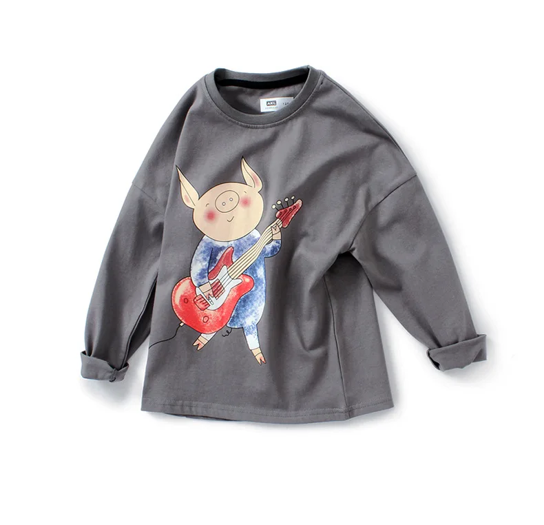 Girl Tshirt Children New Autumn Tee Shirt Clothing Contrast Color Girls Long Sleeve T-shirt Cotton Cartoon Kids Tops