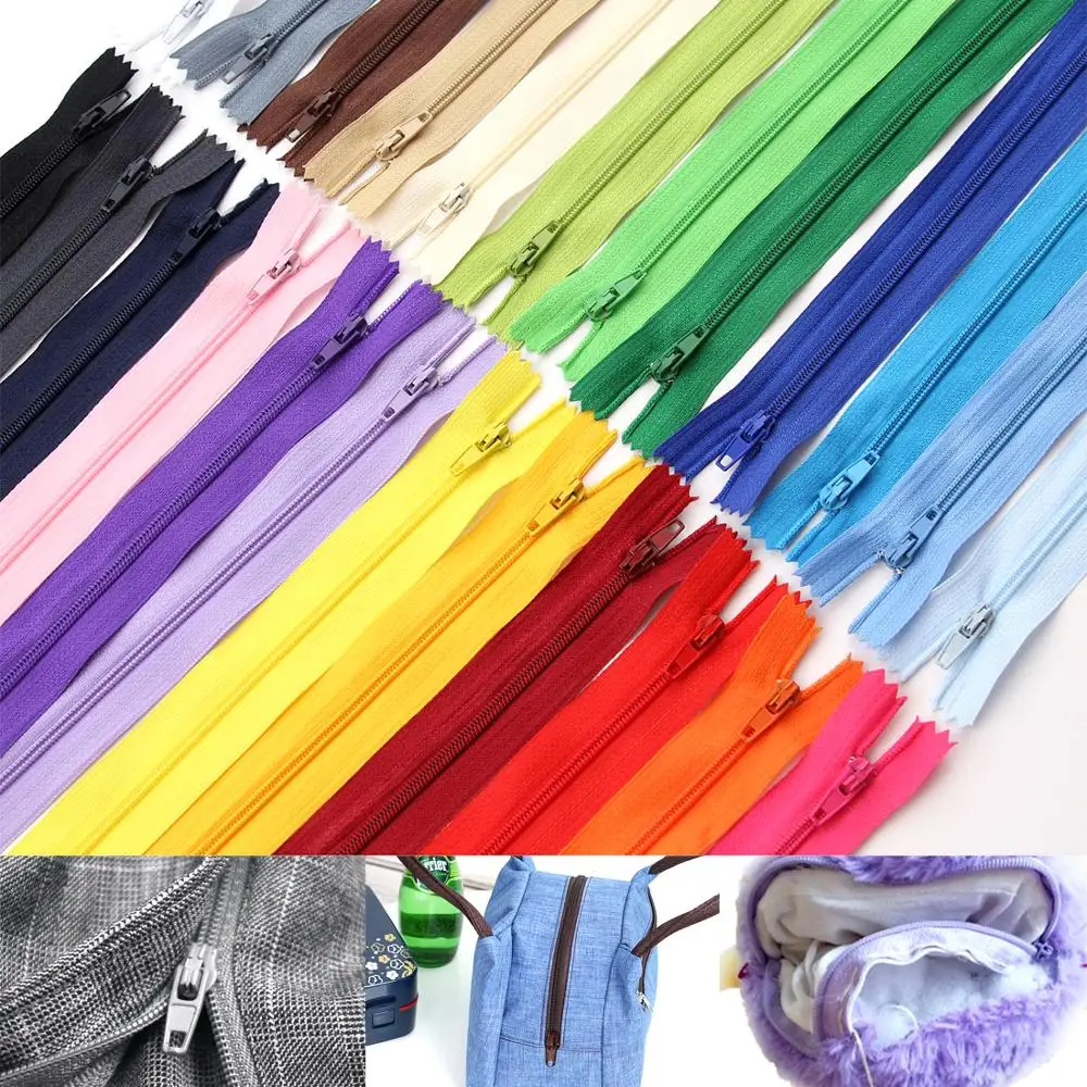 

10Pcs/Pack Colorful High Quality 20cm Length Nylon Coil Zippers Tailor Garment Sewing DIY Handcraft Accessories Wholesale Retail