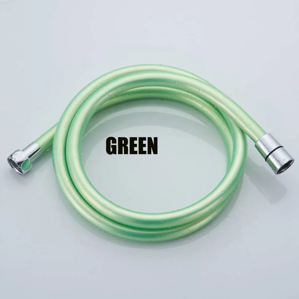 GREEN Высокое качество 1,5 м ПВХ гибкий шланг для душа для ванной комнаты, душа, набор аксессуаров для взрывозащищенные труб - Цвет: GREEN