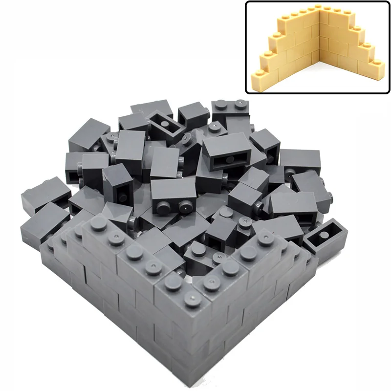 

Wholesale 50pcs/lot Bricks 1*2 Masonry Wall Stones MOC Parts Building Blocks Compatible with 3004 Gifts Toys for Children