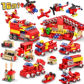 

K Model Compatible with K80511 512pcs 16 in 1 Fire Models Building Kits Blocks Toys Hobby Hobbies For Boys Girls