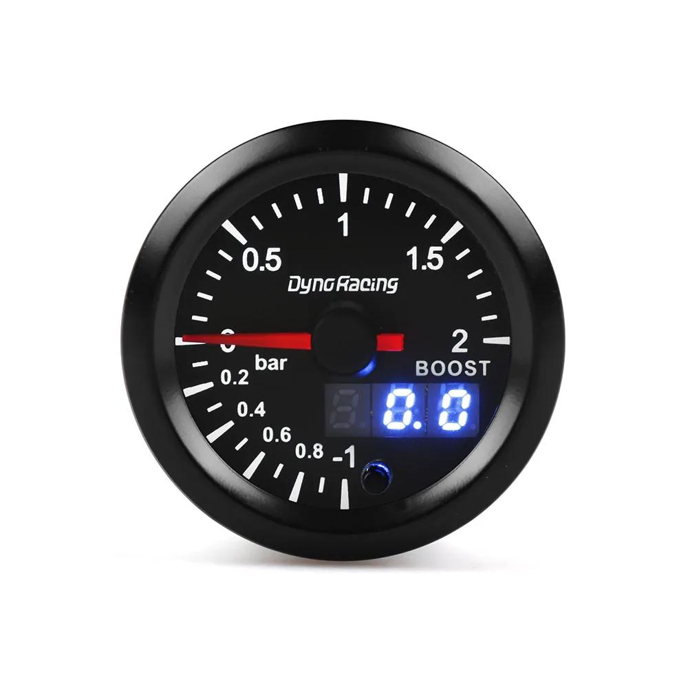  Dynoracing 2'' 52mm Dual Display 2BAR Turbo Boost gauge 7 colors Led Boost meter with Stepper Motor - 4000127134785