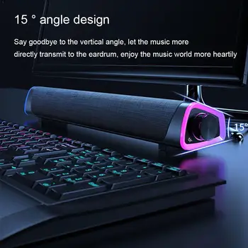

3D Surround Soundbar Bluetooth 5.0 Speaker Wired Computer Sound Speakers 3.5mm bar Theater TV For Laptop Stereo Subwoofer P U1P3