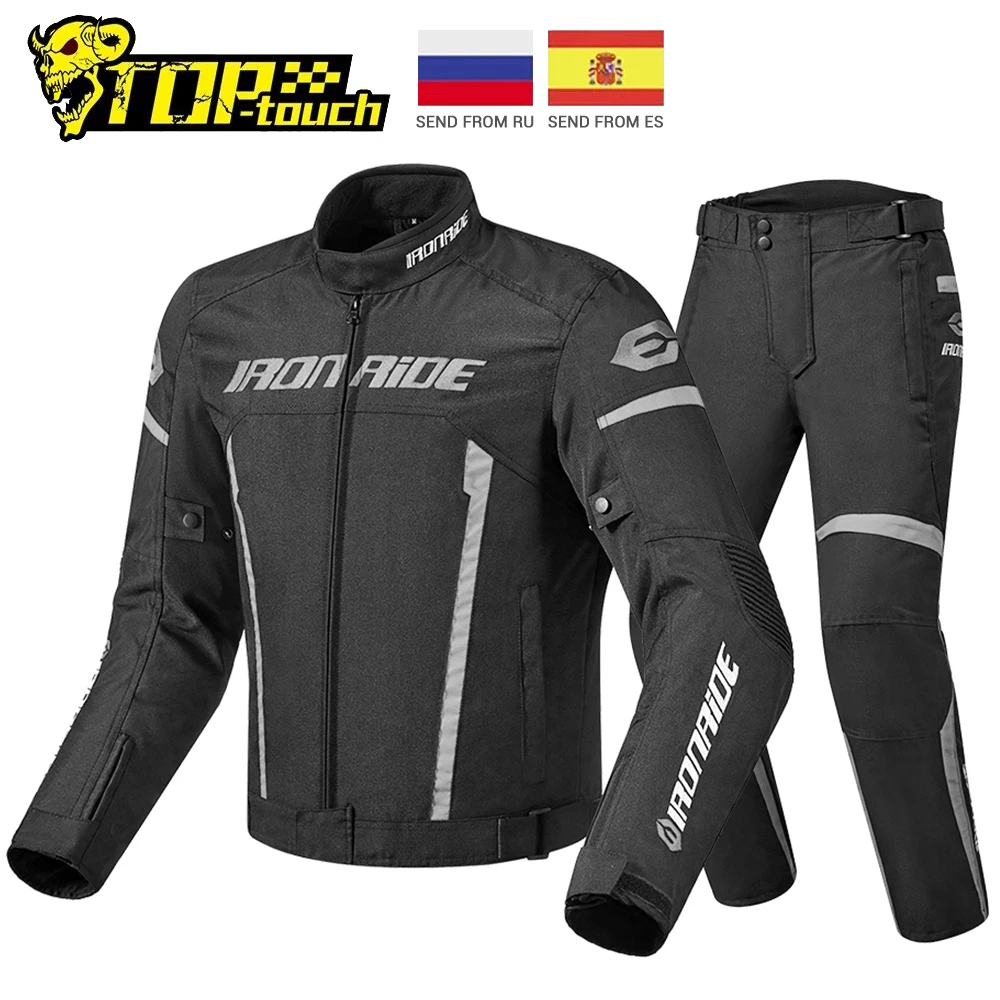 IRONRIDE Waterproof Motorcycle Jacket Set Riding Racing Moto Jacket Body Armor Protective Gear Motocross Jacket Motorcycle New