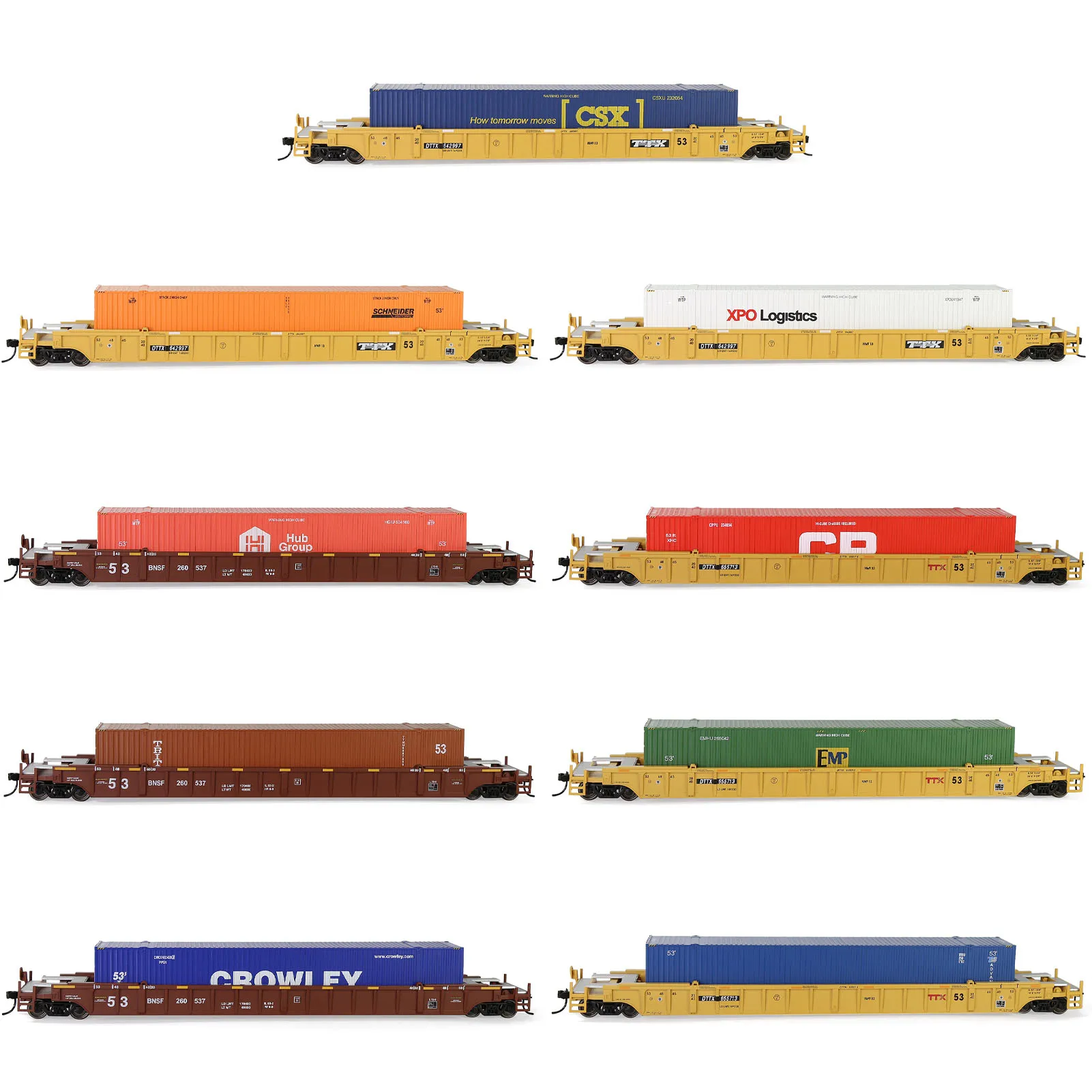 8pcs HO Scale 20ft 1:87 Shipping Container Blank Uncolored 20' Cargo Box