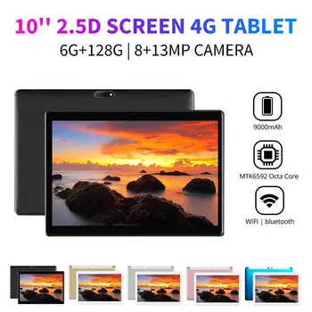 

2020 NEW 10.1 inch 2.5D Arc Tablet PC Android 7.0 6G+128G 800W+1300W Camera Multilanguage 2560*1600 FHD IPS Display