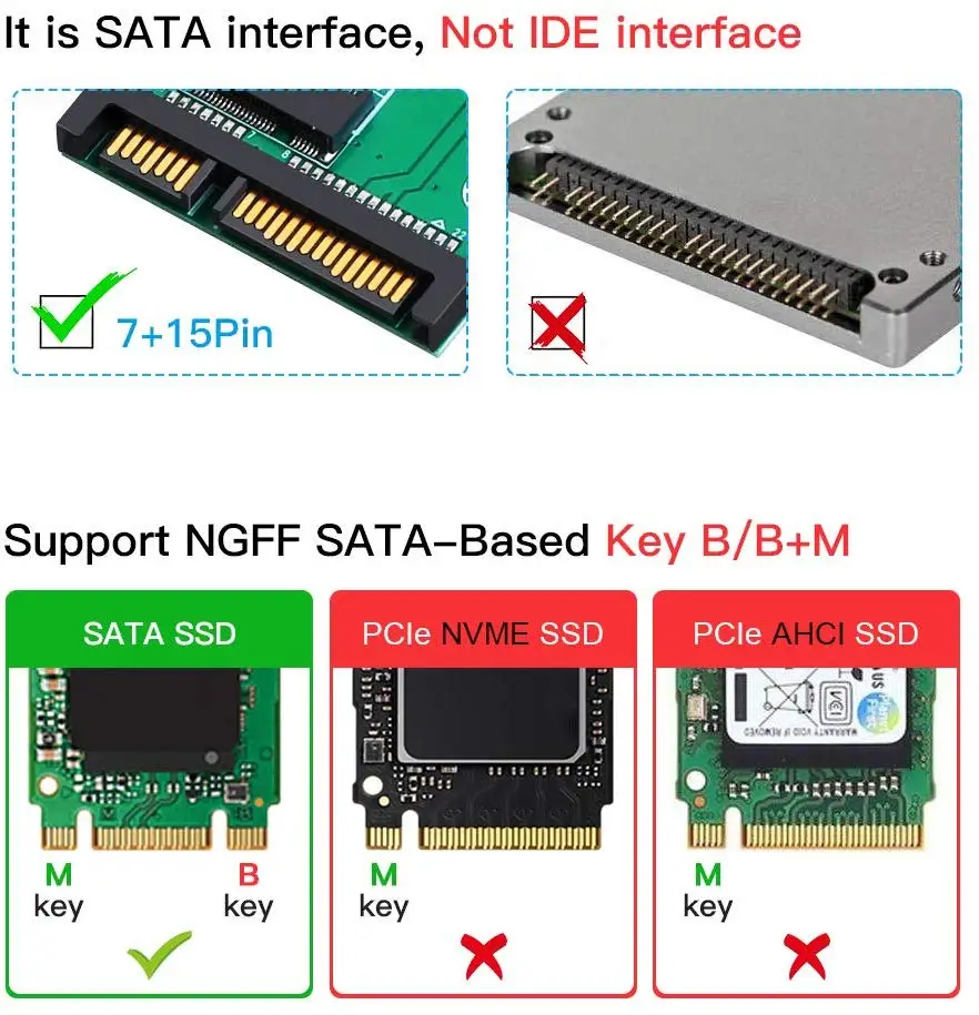 Onvian M2 SATA Adapter SATA III to M 2 NGFF SSD Converter Card SATA Based B 2