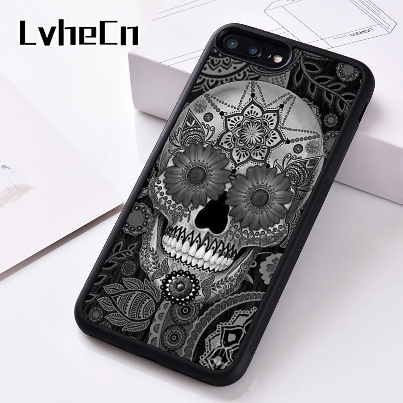 LvheCn силиконовый чехол для телефона iPhone 6 6S 7 8 Plus 5 5S SE X XS XR 11 PRO MAX с черепом и
