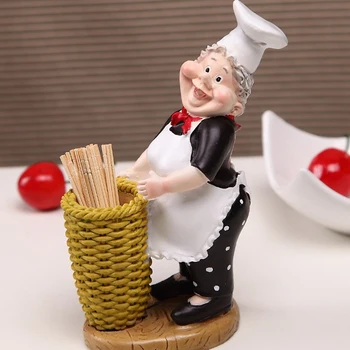 

Resin Decoration Maid Toothpick Holder Restaurant Decoration Home Decoration Chef Toothpick Holder Business Card Holder