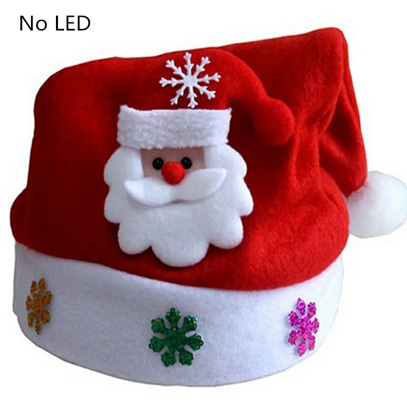 1 шт., горячая Распродажа, светодиодный светильник в виде Санта-Клауса, мигающий костюм, вечерние, красные кепки, детские, рождественские, рождественские, вечерние, милые кепки, подарки на год, Декор - Цвет: Santa Claus