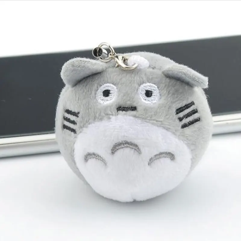 gray 10pcs 6 см 10 шт./лот 3 стиля японского аниме Мой сосед Тоторо Плюшевые Подвески Игрушки Kawaii Мягкая кукла мини телефон ремешок Брелки Подарки - Цвет: gray 10pcs