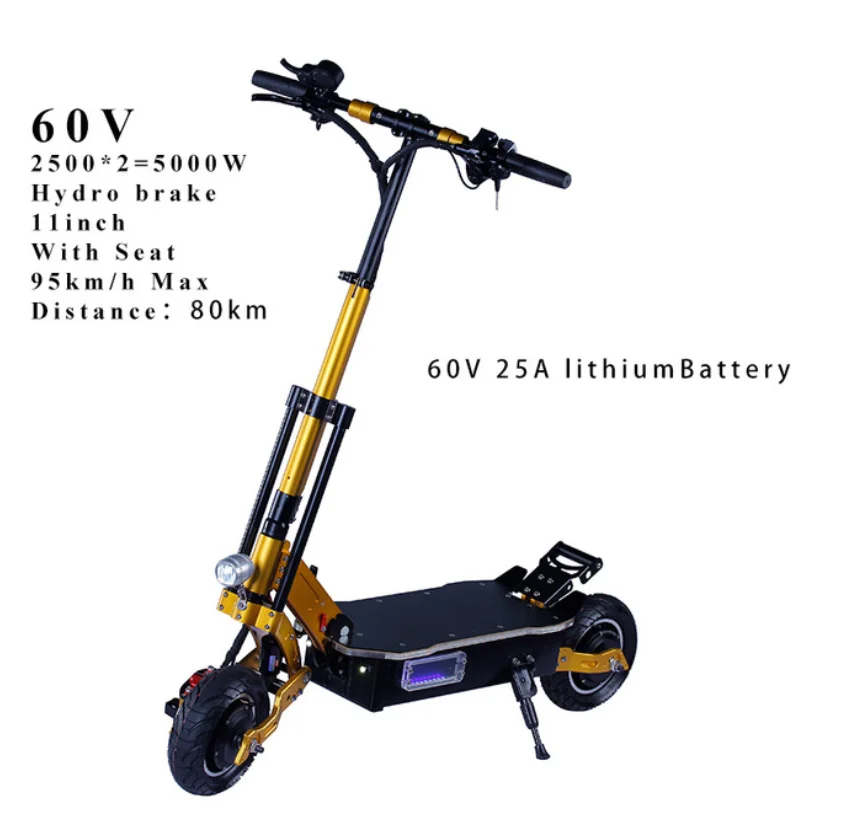 Электрический скутер 5000 Вт Escooter Электрический велосипед литиевая аккумуляторная батарея Samsung Escooter Patinete Electrico Adulto Patinete Electrico шаг - Цвет: 60V 25AH