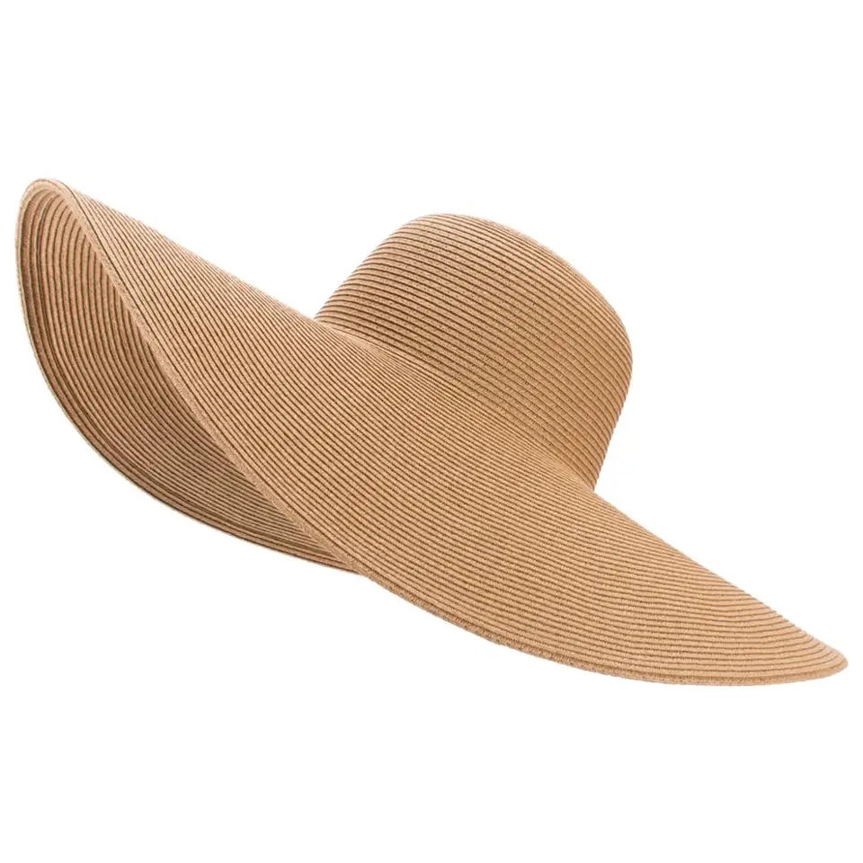 Cappello Di Paglia Pieghevole Da Donna Con Fiocco | Falda Larga | UPF 50+ | Circonferenza 56-58 Cm - 2