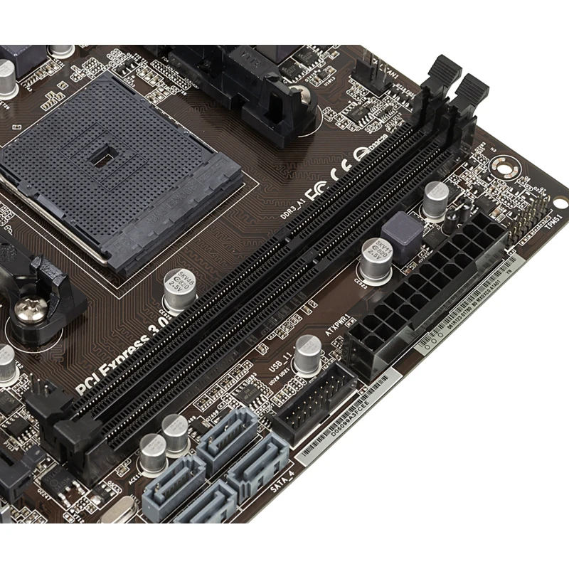 Материнская плата Asrock FM2A68M-HD+ Soc-FM2+ AMD A68H 2xDDR3 mATX AC`97 6ch(5.1) GbLAN RAID+VGA+DVI