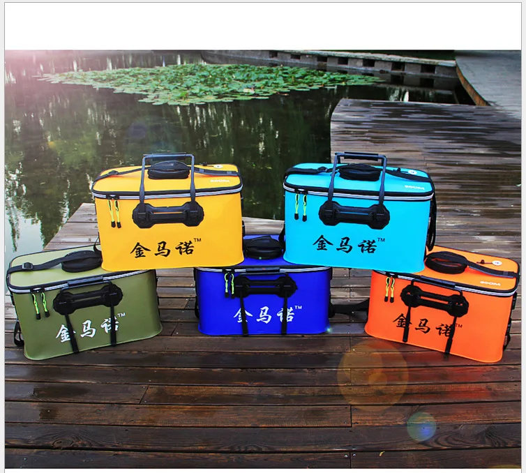

Collapsible Bucket Eva Fishing Bucket Fish Basket Barrel Outdoor Skirt Fish Barrels huo yu tong Thick Fishing Water Tank