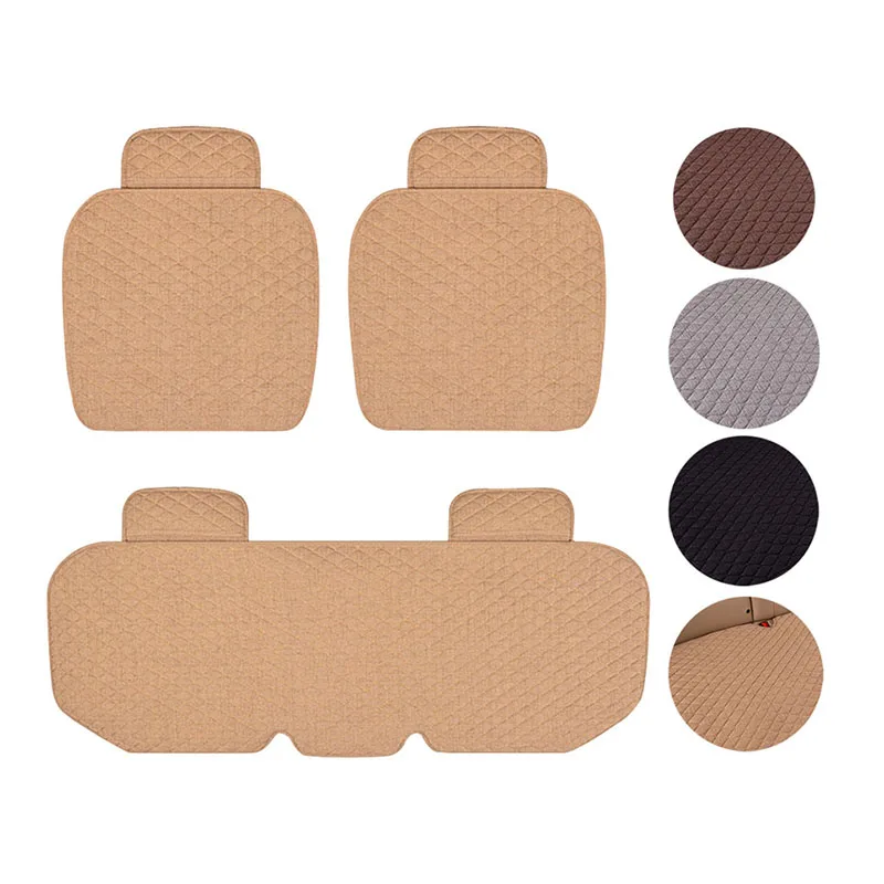 

1pcs car seat protection pad rear seat cushion suitable for most vehicles non-slip seasons linen rear seat cushion