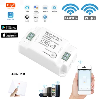 

Tuya Smart WIFI Switch Module WiFi+433 Remote Control WIFI Smart Switch Home Module Work With Google Home Amazon Alexa