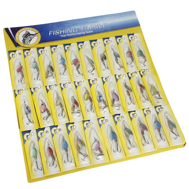 

30X Spinner Set of fishing tackle Fishing Set Blinker Spoon Tackle Zander Perch hooks