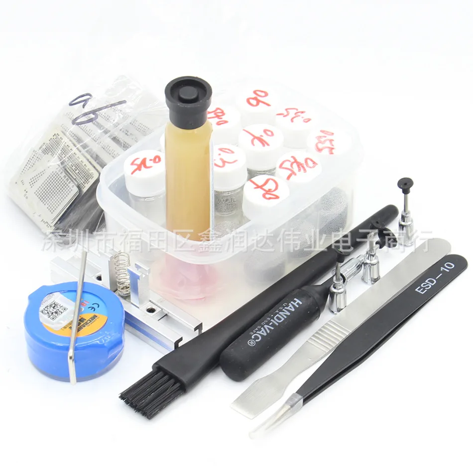 

148-Piece Ball Set Handmade Steel Mesh BGA Straight Connector Heating Planting Table SMT Rework Handmade Graft Tin Station