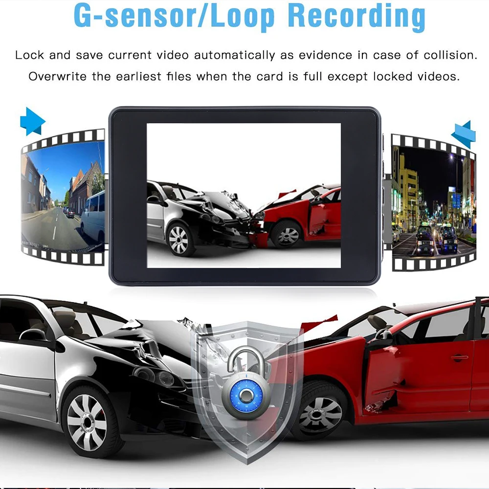 170 ° Dash Cam ADAS Wi-Fi Двойная Автоматическая Мощность включения/выключения ночного видения циклическая запись full hd 1920x1080 Автомобильный авто DVR камера Voiture