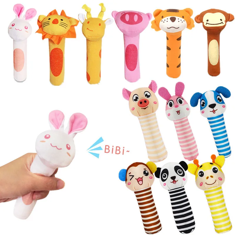 

Newborn Baby Rattle Plush Toys Animal Hand Bells Rattle 0-36M Infant Stroller Bed Hanging Bell Plush Dolls Plush Bebe Toys