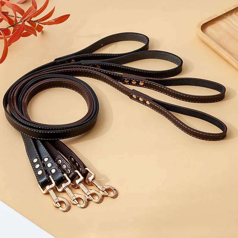 

PU Leather Pet Dog Leash Explosion-proof Dog Traction Personalized Dogs Supplies Small Medium Large Dogs Cats Walking Leads