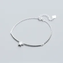 Романтичный минималистичный скрученный сложенный браслет со звездами, хорошее ювелирное изделие, модное Настоящее 925 пробы, серебряный браслет для женщин, аксессуары