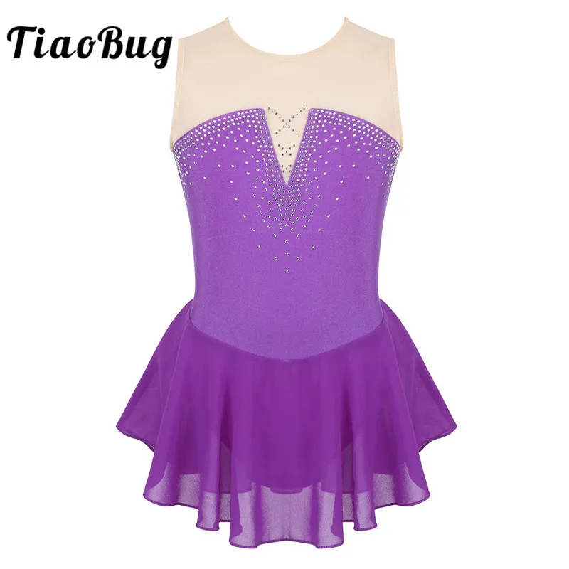 TiaoBug Детские подростковые блестящие стразы танцевальная одежда для девушек