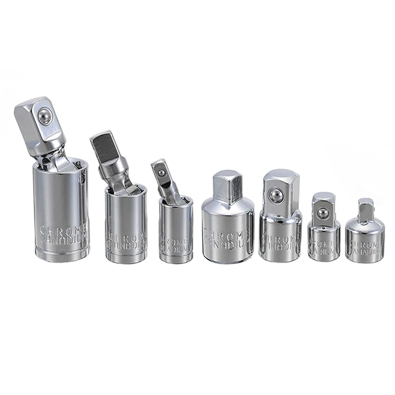 

7pcs Wrench Joint Adapter Set Swivel 1/4 3/8 1/2" Drive Socket Converter Universal Joint Adaptor Air Impact Socket Set