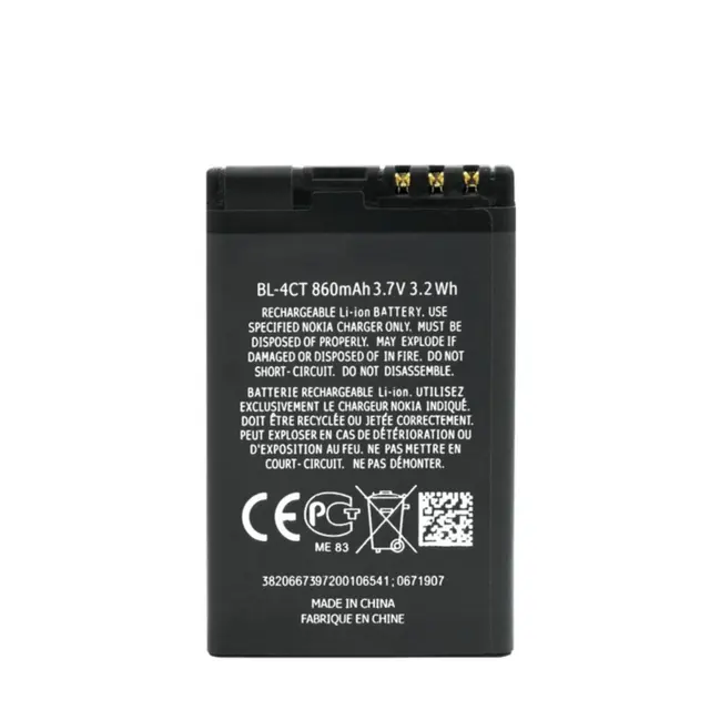 5310 6700s Nokia 7210c Battery High Quality 860mAh BL-4CT Battery