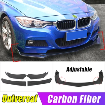 

4 Pcs Universal Car Front Bumper Lip For BMW Benz Universal Shovel Carbon Fiber Spoiler Protector For Civic Diffuser Splitter
