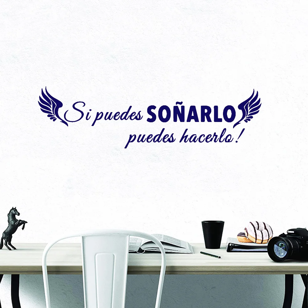 Wall Stickers Spanish Quotes Wall Decals If You Can Dream It You Can Do It Motivational Sentences Vinyl Living Room Home Decor Stickers Y523