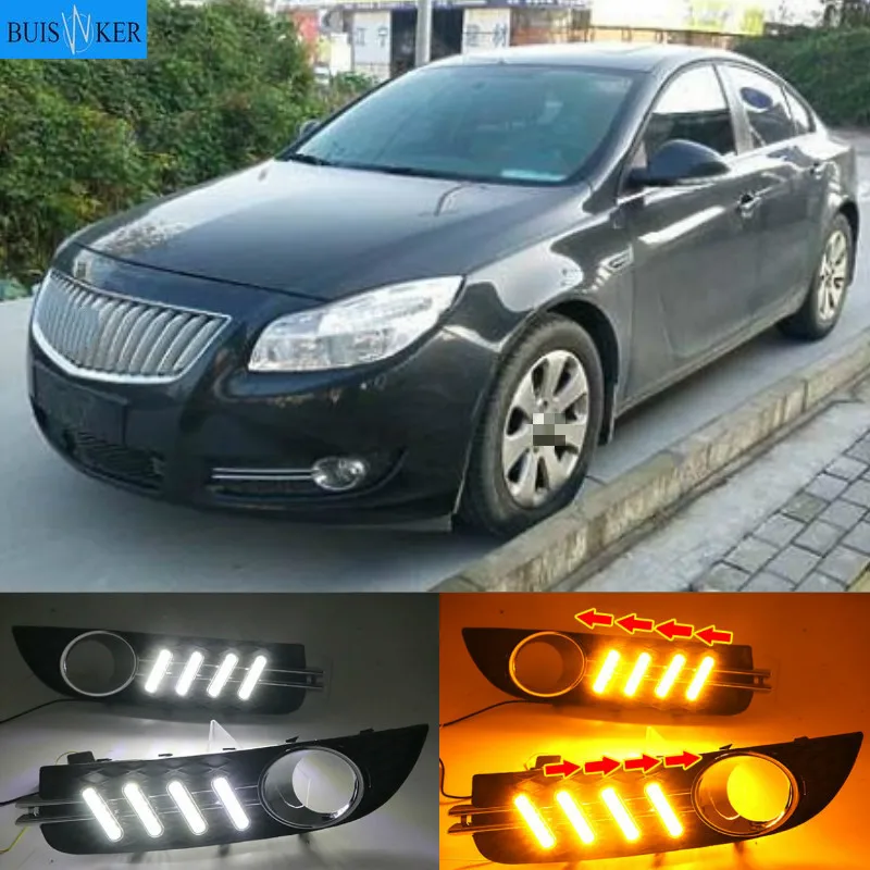 

2 шт. для Buick Regal 2009-2013 светодиодный DRL Дневной светильник с Поворотная сигнальная лампа