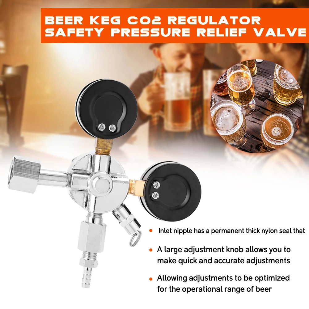 

Hot Beer Keg CO2 Regulator Safety Pressure Relief Valve 0-3000 PSI Tanks Pressure Adjustable