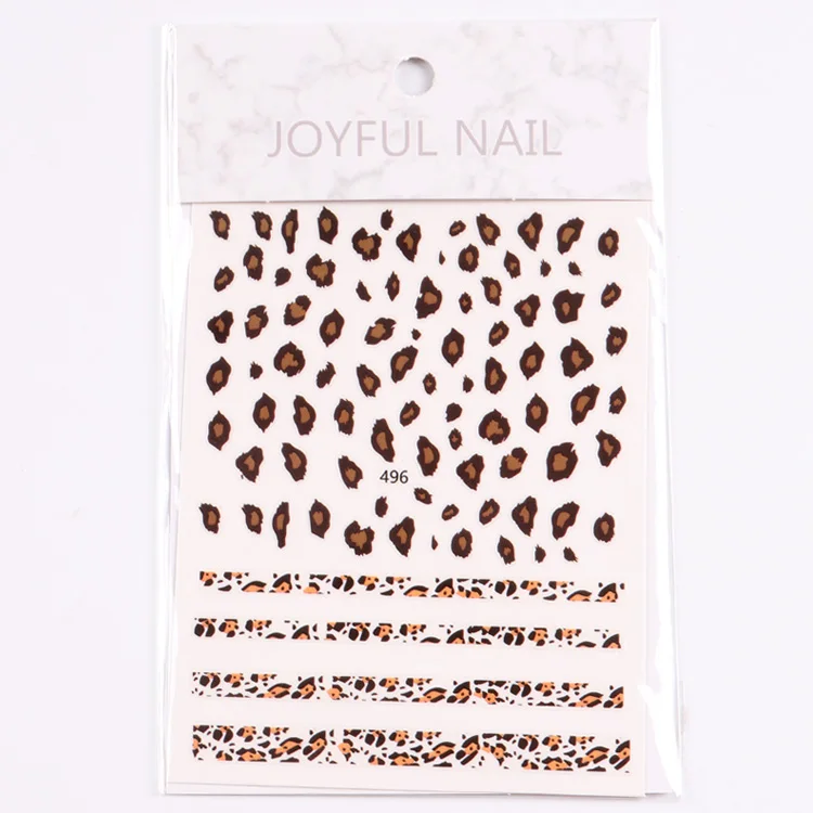 1 sheet/lot Autumn and winter nails leopard stickers three-dimensional Sexy Designs Women Slider Decalsnail decoration nail art - Цвет: TZ84-496