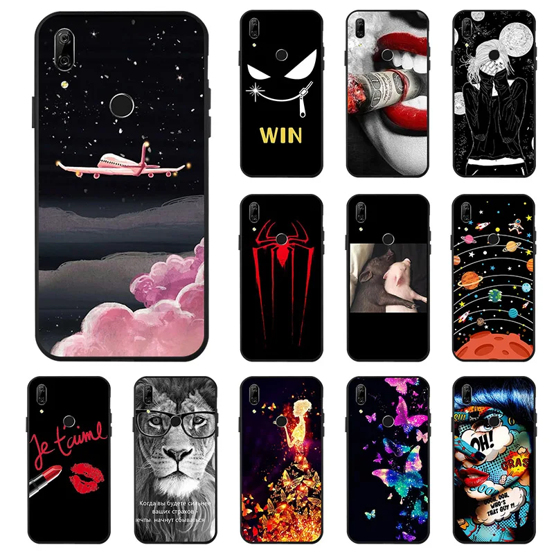 

Fashion Black Silicon Case For Huawei P Smart Z Cases Phone Cover For Huawei Mate 10 9 Pro Y3 II Y6 2018 Y9 Prime 2019 Covers