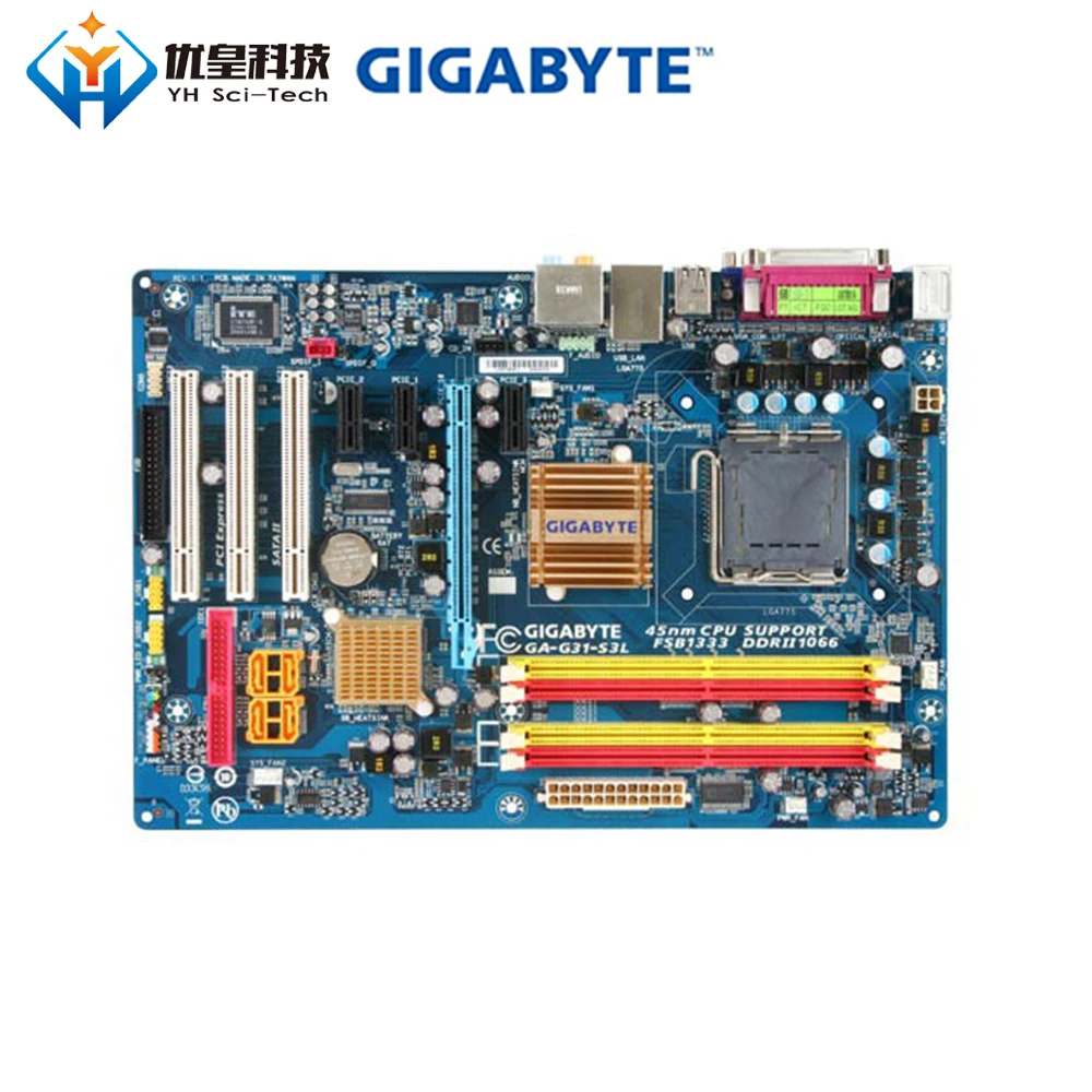 

Original Used Desktop Motherboard Gigabyte GA-G31-S3L G31 LGA 775 Core 2 Quad/Core2 Extreme/Core 2 Duo DDR2 ATX