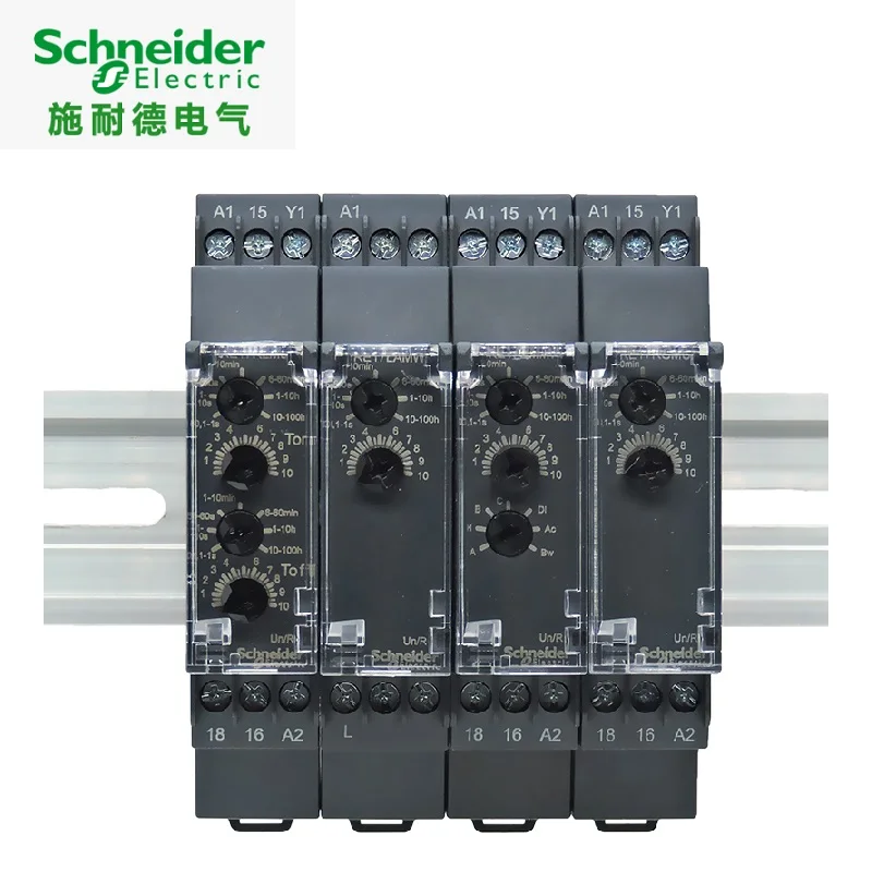 

Schneider Electric Timer Relays Modular timing relays with solid state output width 17.5 mm RE17LAMW RE17LHBM RE17LCBM RE17LLBM