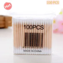 100pcs Cotton Swab Bamboo Cotton Buds Micro Brushes Ear Sticks Reusable Cotton Swab Wadded Sticks Wooden Ears Cleaning Tools