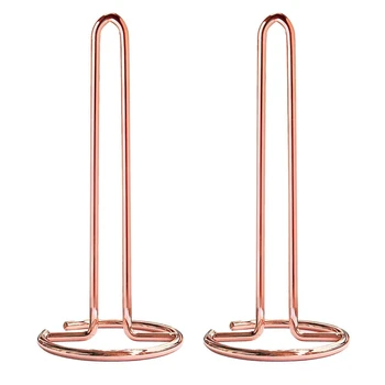 

Kitchen Roll Holder, Paper Towel Stand, Paper Hand Towel Rack for Home, Kitchen, Bathroom, Rose Gold (2 PCS)