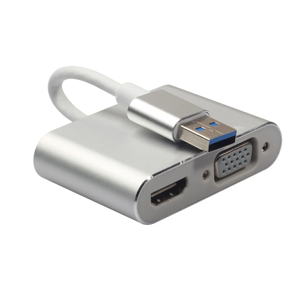 2 в 1 USB 3,0 в HD VGA адаптер 1920X1080 P HD ноутбук из алюминиевого сплава VGA Аудио Видео кабель конвертер
