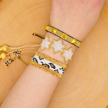 

Go2boho MIYUKI Bracelet For Women Handmade Star Bracelets Jewelry Leopard Print Pattern Femme Armband Pulseras Mujer Moda