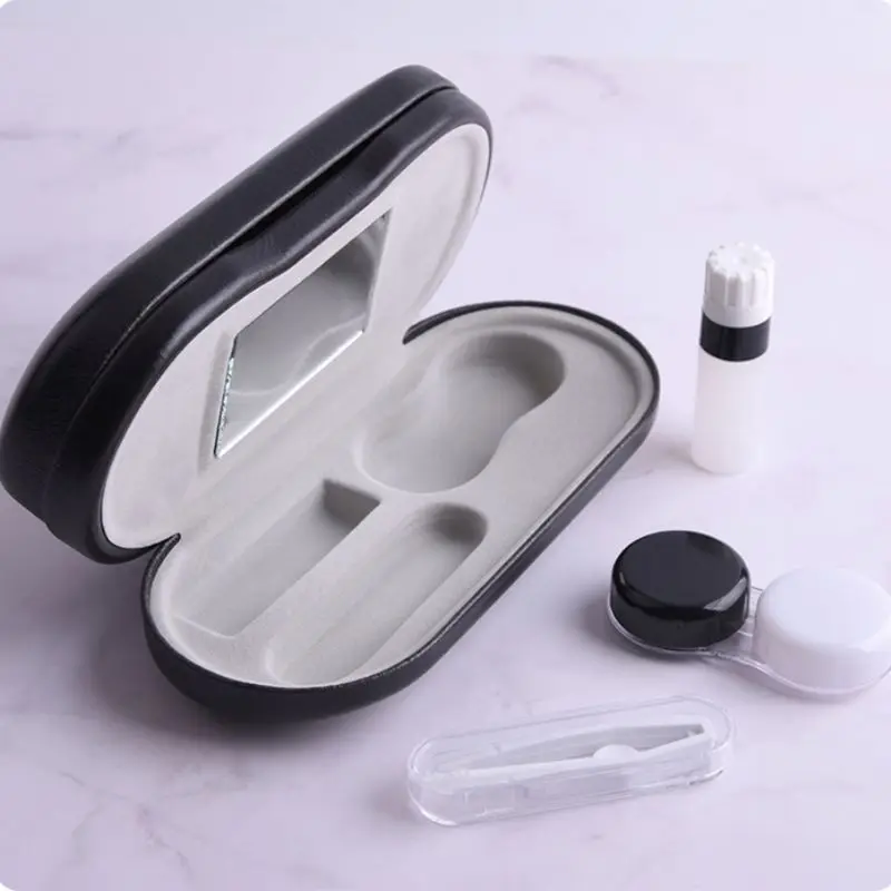 

Creative Dual Use Glasses Case Handmade Double Layer Box Multi-purpose Contact Lens Boxes For Men Women Unisex B95F