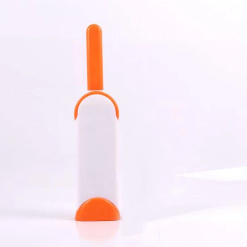 Многоразовая щетка для удаления шерсти домашних животных, липкая роликовая щетка для удаления шерсти домашних животных, электростатическое устройство для очистки пыли - Цвет: OrangeL