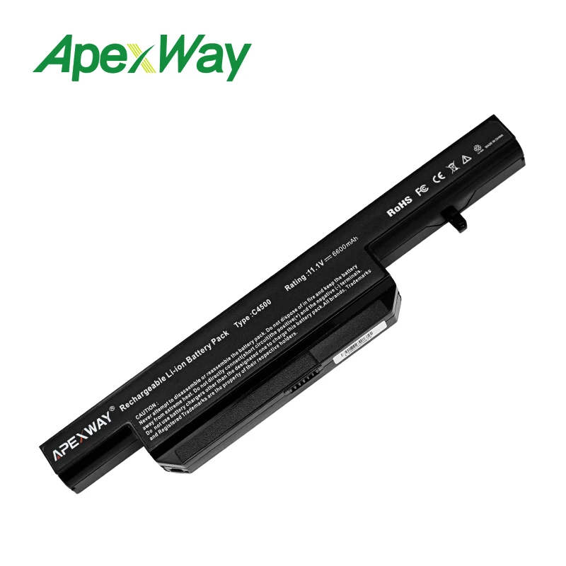 Apexway 6 ячеек ноутбук Батарея для CLEVO C4500BAT-6 BAT-B5105M C4100 C4500 C4500Q C4501 6-87-C480S-4P4 KB15030 W150ER 4505 W150